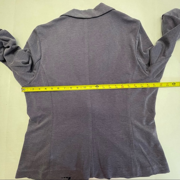 SKIES ARE BLUE Asa Ponte Purple Flap Pockets Open Style Blazer Jacket Sz XXL - Picture 9 of 14